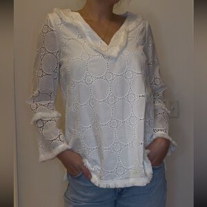 Sail to Sable White Lace Blouse